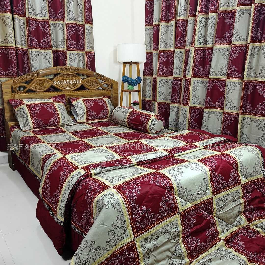 Luxury,Twill,Cotton,Fabrics,Bed,Sheet,And,Comforter,5pcs,Set