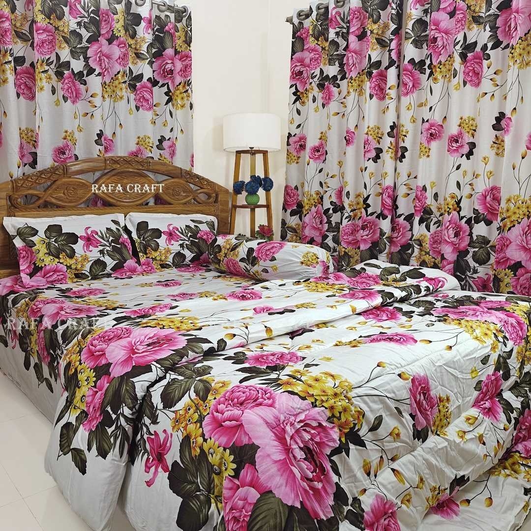 Luxury,Twill,Cotton,Fabrics,Bed,Sheet,And,Comforter,5pcs,Set
