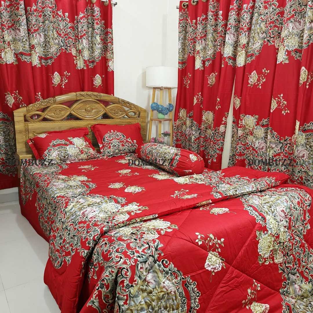 Luxury,Twill,Cotton,Fabrics,Bed,Sheet,And,Comforter,5pcs,Set