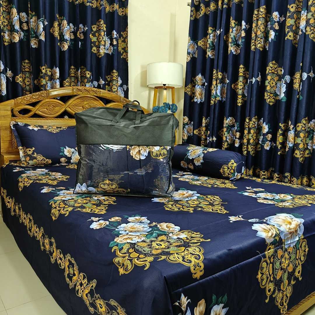 Luxury,Twill,Cotton,Fabrics,Bed,Sheet,And,Comforter,5pcs,Set