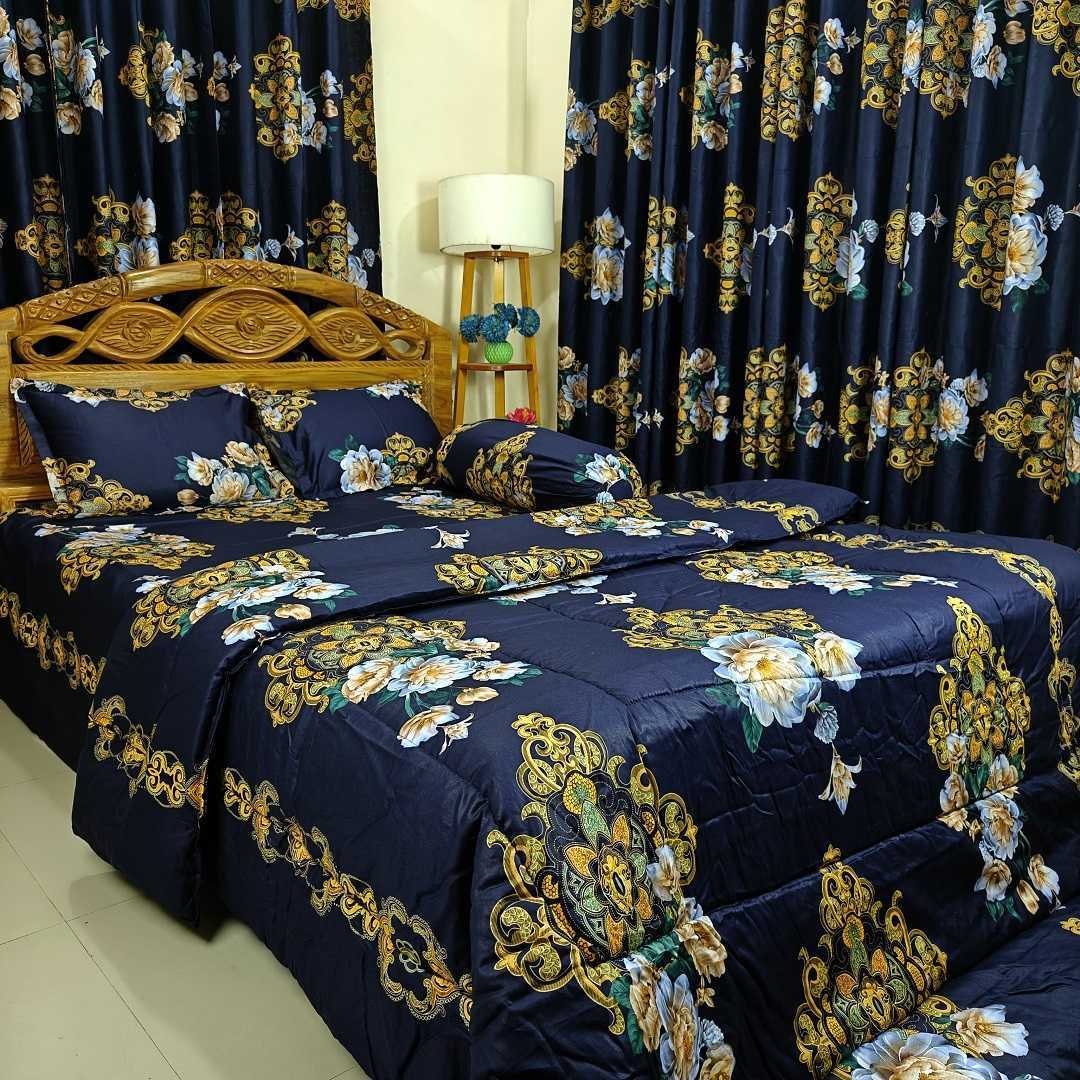 Luxury,Twill,Cotton,Fabrics,Bed,Sheet,And,Comforter,5pcs,Set